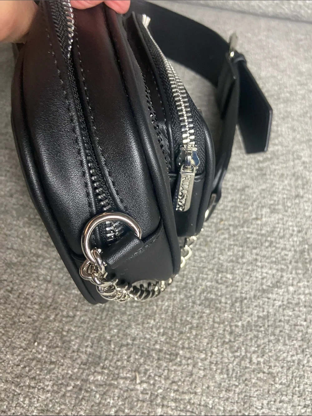 Killstar Black Crossbody Bag with Chain Accent